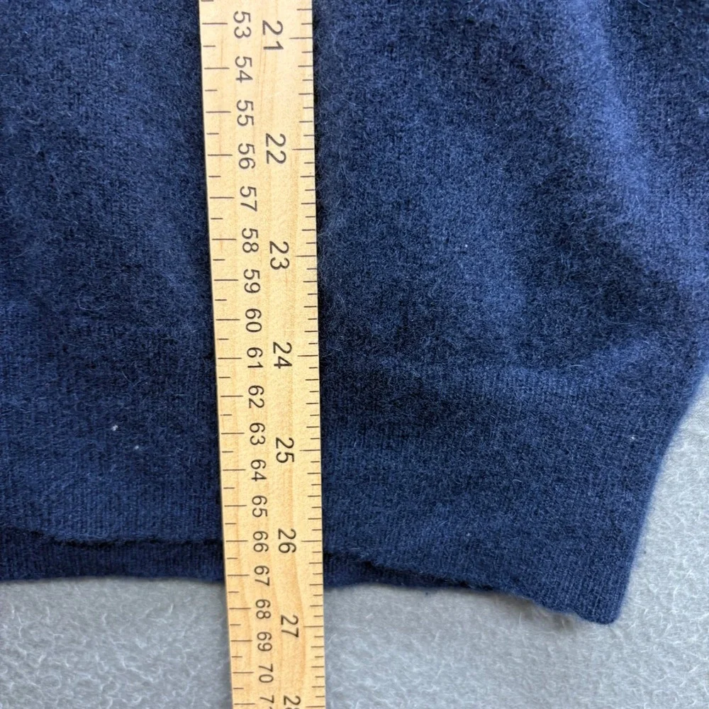 Knit for J. Crew Mens 100% Cashmere Sweater Long Sleeve Navy Blue Classic Size M